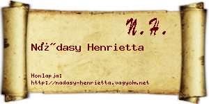 Nádasy Henrietta névjegykártya