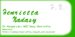 henrietta nadasy business card